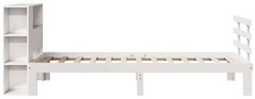 Cama com estante sem colchão 100x200 cm pinho maciço branco