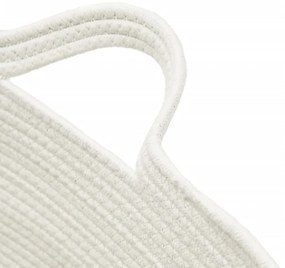Cesto de arrumação Ø60x36 cm algodão castanho e branco