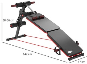Banco dobrável ajustável em altura para casa 47x142x50-66 cm Preto