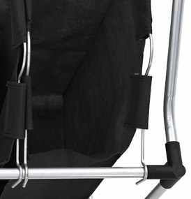 Separador de roupa suja com 3 sacos aço preto