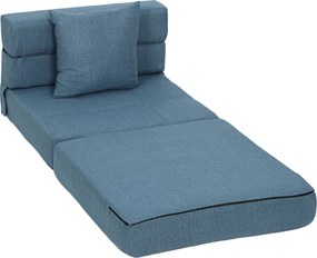 Poltrona-sofá-cama convertível de 1 lugar com 1 almofada com capa removível, tecido azul escuroR