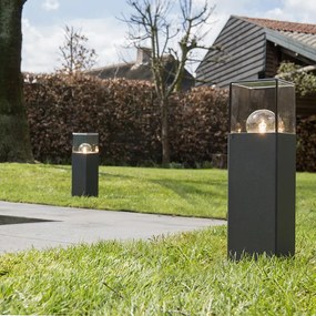 Candeeiro de pé exterior inteligente industrial antracite 30 cm c/ Wifi P45 - Denmark