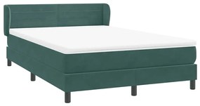 Box Cama primavera com Colchão Verde Escuro 140x210 cm Veludo