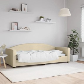 Sofá-cama 80x200 cm tecido cor creme
