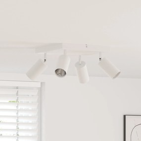 Spotlight de Teto 4 Vias Ajustável Branco GU10