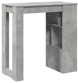 Mesa de bar c/ prateleiras derivados de madeira cinza cimento