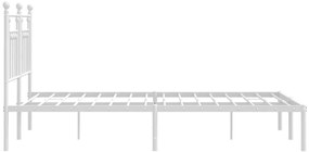 Estrutura de cama com cabeceira 140x190 cm metal branco