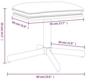 Apoio de pés 60x60x36 cm veludo rosa