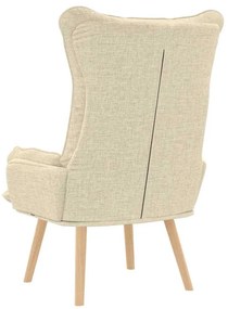 Cadeira Relaxante vidaXL em Tecido Creme
