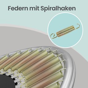 Trampolim infantil de jardim de 427 cm com varas curvas, rede de segurança Preto-Azul