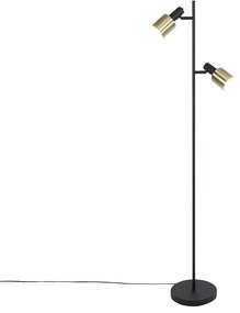 LED Candeeiro de pé inteligente preto com dourado, incl. 2 WiFi A60 - Stijn Moderno