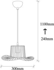 Candeeiro Tel – Preto – Diâmetro 30 cm, Altura 110 cm