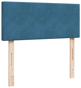 Cama boxspring com colchão 120x190 cm veludo azul-escuro