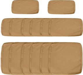 Outsunny Conjunto de 14 Capas de Reposição para Almofadas de Jardim - 6 Capas para Assento, 8 Capas para Encosto Castanho | Aosom Portugal
