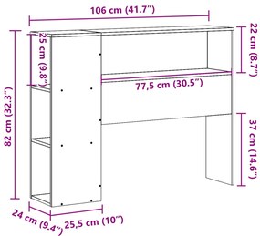 Cabeceira com arrumação 100 cm pinho maciço castanho-mel
