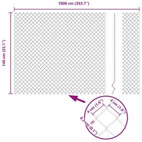 Cerca de Arame com 7 postes flangeados 1,5x10 m em aço galvanizado