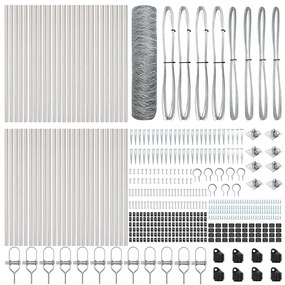 vidaXL Poste de Cerca Prateado 100 x 0,8 m (malha de 36 mm) Aço