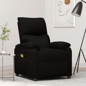 342461 vidaXL Poltrona de massagens tecido preto