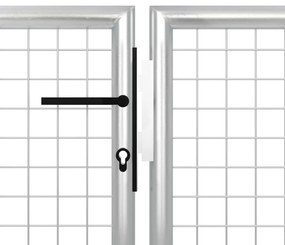 Portão de jardim 350x100 cm aço prateado