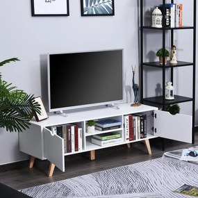 Armário de TV com armários Prateleiras Gerenciamento de cabos 150x39x50 Branco