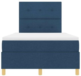 Cama Box com Colchão e LED Azul 120x200 cm em Tecido