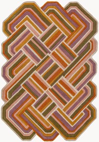 Tapete de lã tufado à mão com relevo Lattice Shaped