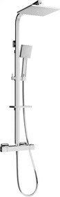 Mexen CQ45 conjunto de chuveiro de sobrepor com chuveiro de teto e misturadora termostática, cromado - 772504595-00