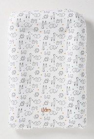 Capa para colchão de mudas, em algodão branco claro estampado