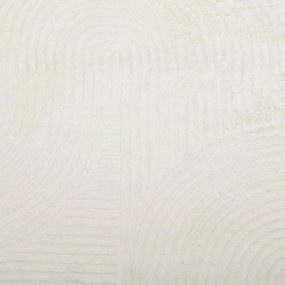 Tapete de pelo curto IZA visual escandinavo Ø 100 cm cor creme