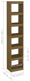Estante/divisória madeira de pinho maciça castanho mel