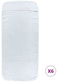 Toalhas de praia 6 pcs 60x135 cm tecido 400 GSM branco