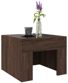 Mesa de centro luzes LED Infinity 40x40x30 cm carvalho castanho