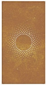 Decoração p/ muro de jardim 105x55 cm aço corten design sol