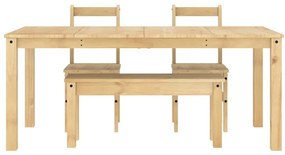 4 pcs conjunto de jantar Panama madeira pinho maciça