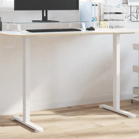 vidaXL Estrutura de secretária de pé (94-135)x60x(70-114)cm aço branco