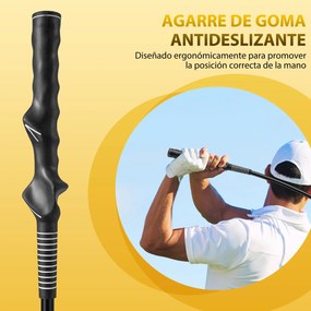 Conjunto de 2 Treinadores de Swing de Golfe, Pega Ergonómica de Fibra de Vidro, Amarelo
