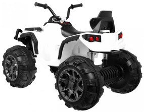 Moto 4 elétrica para crianças 12V 2x45W ATV com Rodas Espuma EVA, Assento couro ecológico, som Crianças Até 30Kg Branca