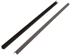 Perfis angulares p/ pavimento em WPC 5pcs 170cm castanho-escuro