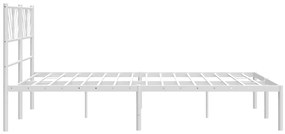 Estrutura de cama com cabeceira 150x200 cm metal branco