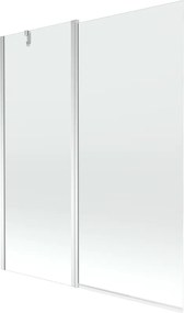 Mexen Flip resguardo de banheira com 2 portas 140 x 150 cm, transparente, cromado - 894-140-101-01-00