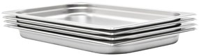 vidaXL Recipientes gastronorm 4 pcs GN 1/1 40 mm aço inoxidável