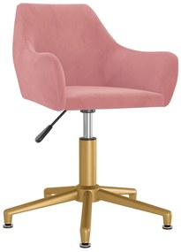 vidaXL Cadeira de escritório giratória veludo rosa