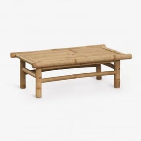 Mesa Auxiliar Para Jardim Retangular 75x40 Cm Em Bambu Isendra Bambu - Sklum