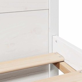 Cama sem colchão 150x200 cm madeira de pinho maciça branco