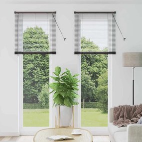 vidaXL Persianas venecianas com cortinas Preto 220 x 75 cm Alumínio
