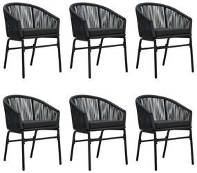 7 pcs conjunto de jantar para jardim preto