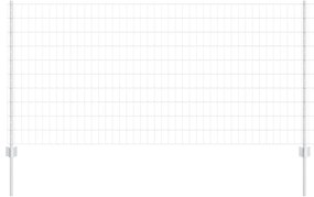 vidaXL Cerca e Poste Prateado 1 x 10 m Aço