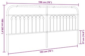 Cabeceira de cama 193 cm metal preto