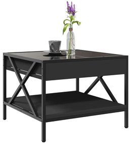 Mesa de centro c/ luzes LED Infinity 50x50x38 cm preto