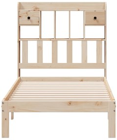 Cama com estante sem colchão 75x190 cm pinho maciço
